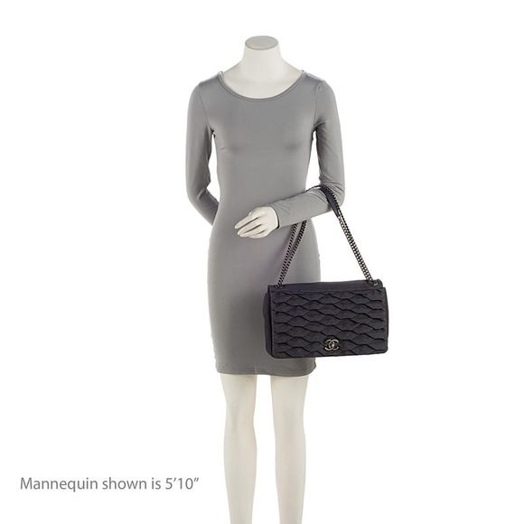 Chanel Pleated Denim Turtle Flap Bag - Picture 5 of 13